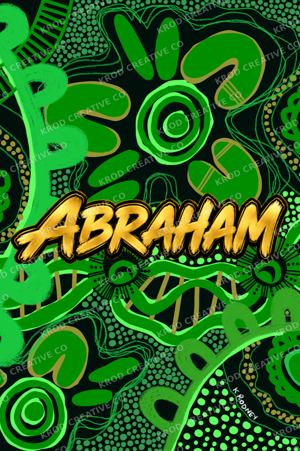 Abraham – Surname Art Print – KROD CREATIVE CO.
